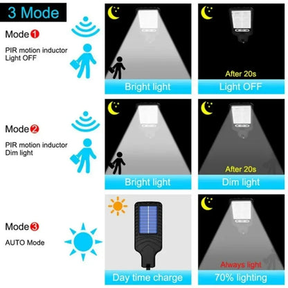 Lâmpada de rua com sensor de movimento energia solar - Amobai